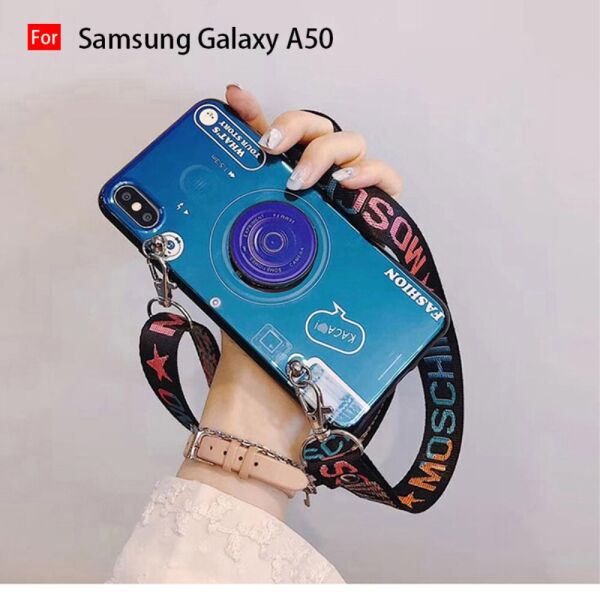 

Чехол накладка для Samsung Galaxy A50 A505FD Ретро фотик, с попсокетом и ремешком