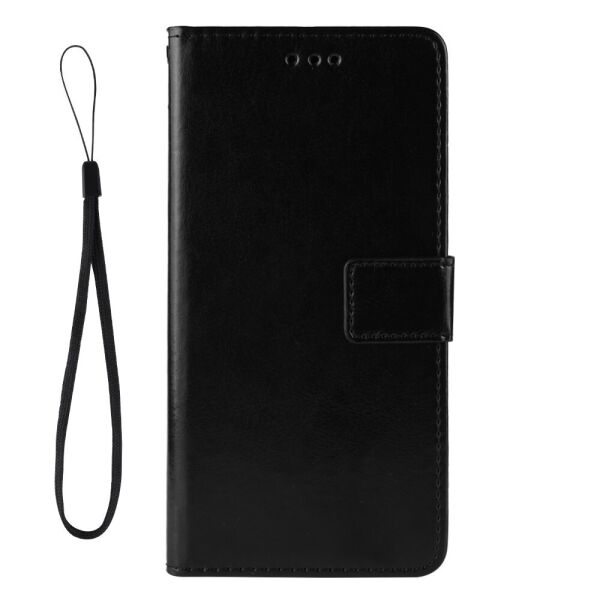 

Чехол книжка для ZTE Blade A51 боковой с отсеком для визиток, Гладкая PU кожа, Черный