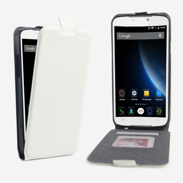 

Чехол книжка для Doogee X6 вертикальный флип с отсеком для визиток, Белый
