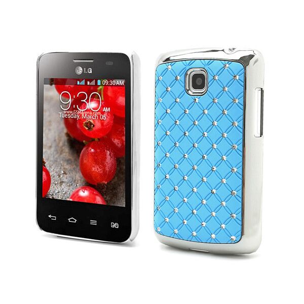 

Чехол накладка Star Dust с камнями для LG Optimus L3 II E435, голубой пластик
