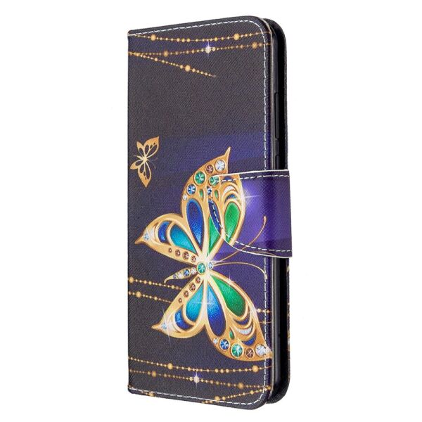 

Чехол книжка для Huawei Y6P MED-LX9N боковой с отсеком для визиток, Золотая бабочка