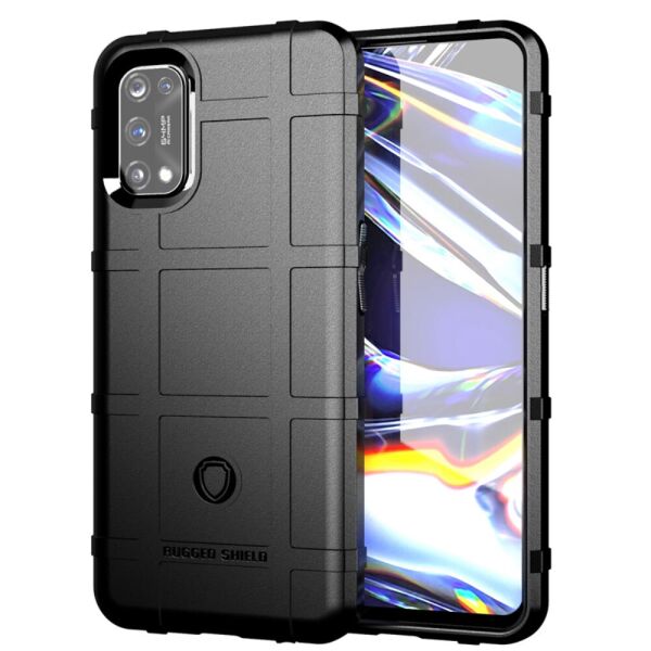 

Чехол для Realme 7 Pro RMX2170 противоударный силиконовый, Square Grid, Черный