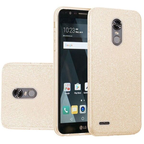 

Чехол накладка для LG Stylus 3 M400DY силиконовый 3-в-1, Fashion Case GLITTER, Золотистый
