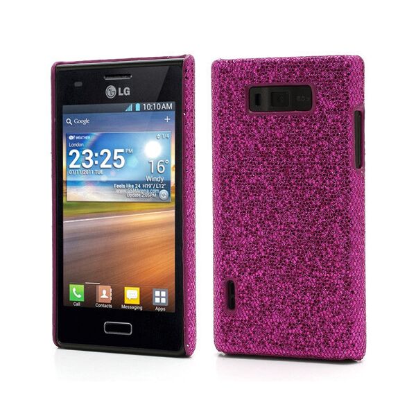 

Чехол накладка Glam Shine для LG Optimus L7 P700 P705, малиновые блестки
