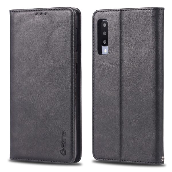 

Чехол книжка для Samsung Galaxy A30S A307F боковой с отсеком для визиток, AZNS, черный