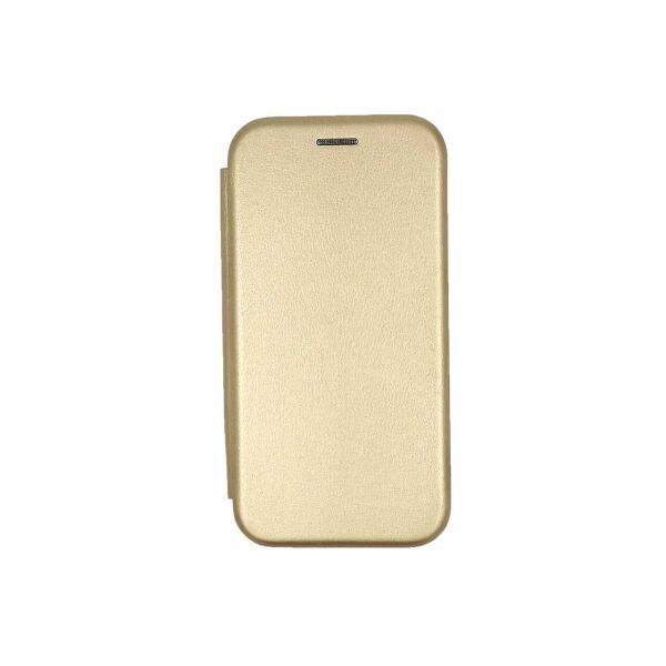 

Чехол книжка для Huawei Y5P боковой с отсеком для визиток, Slim Case, Золотистый