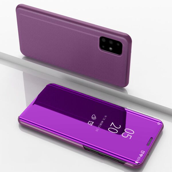 

Чехол книжка для Samsung Galaxy A51 A515 боковой с зеркальной поверхностью, Сиреневый