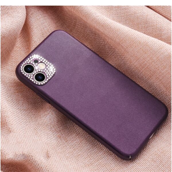

Чехол для iPhone 11 PRO пластиковый ультратонкий с защитой камеры со стразами, Colored Leather, Фиолетовый