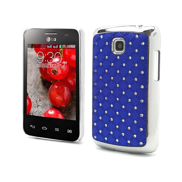 

Чехол накладка Star Dust с камнями для LG Optimus L3 II E435, синий пластик
