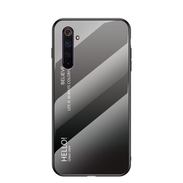 

Чехол накладка для Realme 6 Pro RMX2063 с зеркальной поверхностью, Градиент, Серый