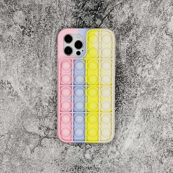 

Чехол антистресс Pop It для Apple iPhone 12 силиконовый, Розовый