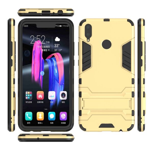 

Чехол накладка для Huawei Honor 8X противоударный силиконовый с пластиком, Alien, золотистый
