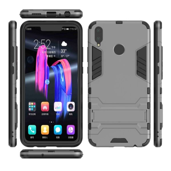 

Чехол накладка для Huawei Honor 8X противоударный силиконовый с пластиком, Alien, серый