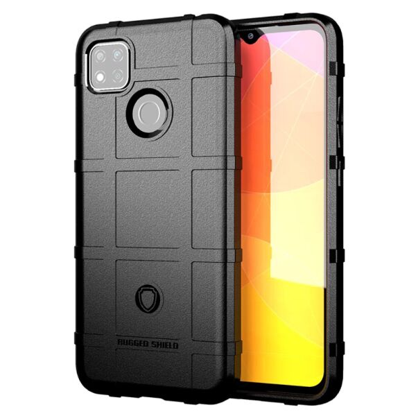 

Чехол для Xiaomi Redmi 9C противоударный силиконовый, Square Grid, Черный