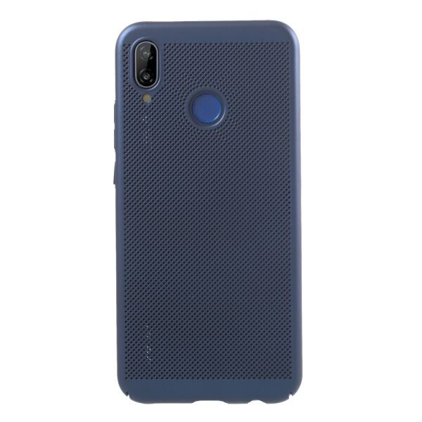 

Чехол накладка для Huawei P20 Lite пластиковый перфорированный, темно-синий
