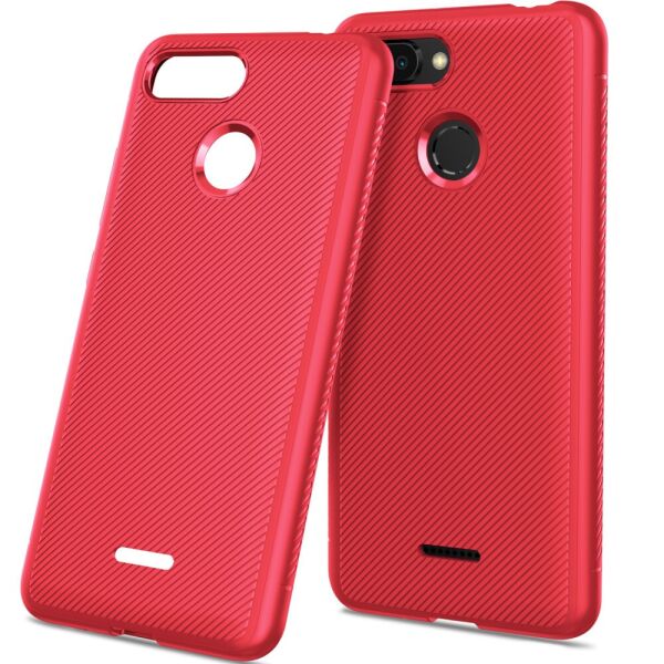 

Чехол накладка для Xiaomi Redmi 6 силиконовый, Twill Texture, красный