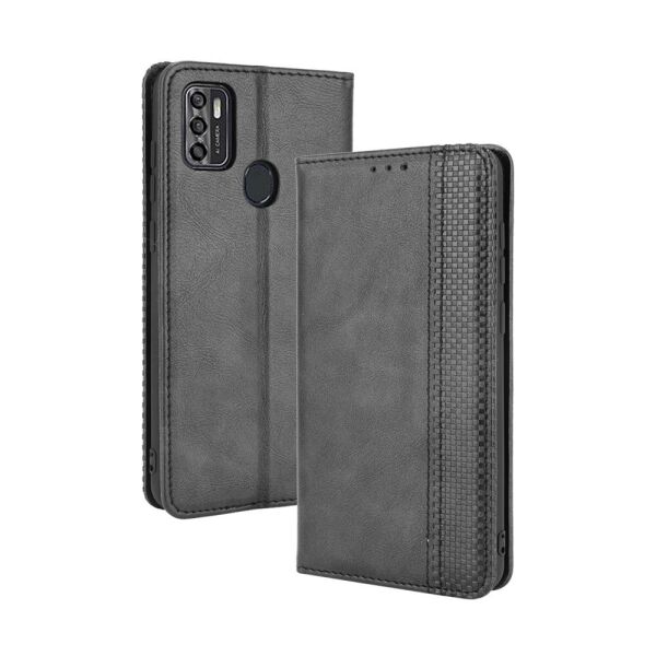 

Чехол книжка для ZTE Blade A7S 2020 со сканером отпечатка, Орнамент (ЗТЕ Блейд А7С 2020), Черный