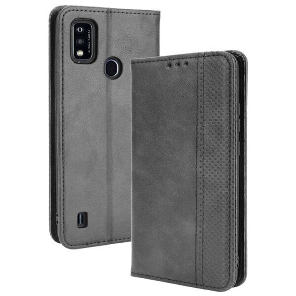 

Чехол книжка для ZTE Blade A51 с отсеками для визиток, Орнамент (ЗТЕ Блейд А51), Черный
