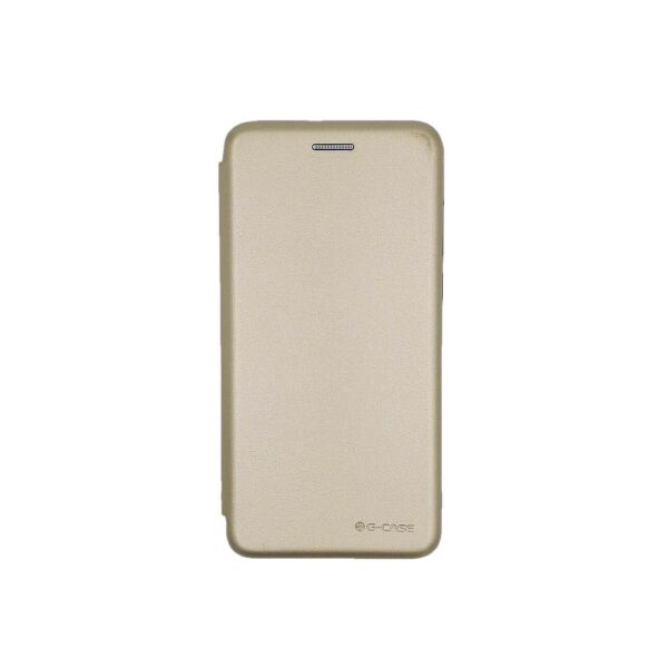 

Чехол книжка для Huawei Y5 2019 боковой с отсеком для визиток, G-Case, Золотистый