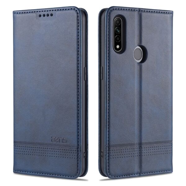 

Чехол книжка для Oppo A31 боковой с отсеком для визиток, AZNS, Синий