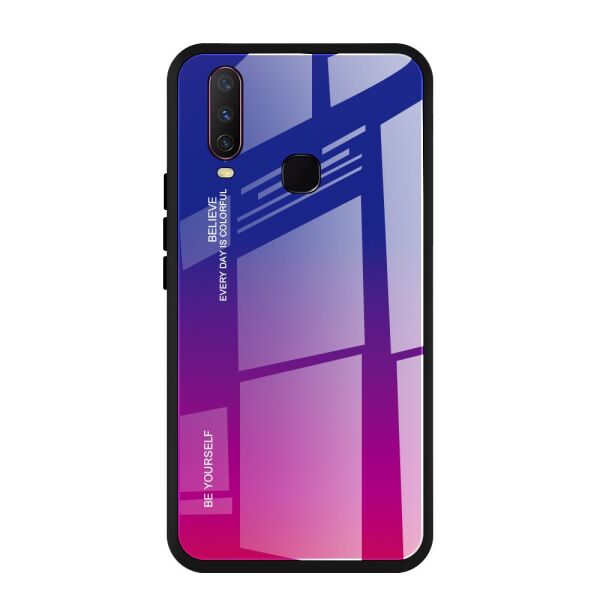 

Чехол накладка для Vivo Y17 с зеркальной поверхностью, Градиент, фиолетовый