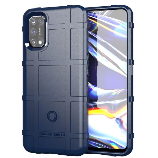 

Чехол для Realme 7 Pro RMX2170 противоударный силиконовый, Square Grid, Темно-синий