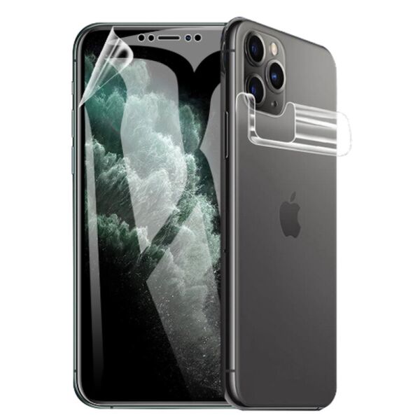 

Гидрогелевая защитная пленка на телефон iPhone 11 Pro Max Комплект (на экран и заднюю крышку)