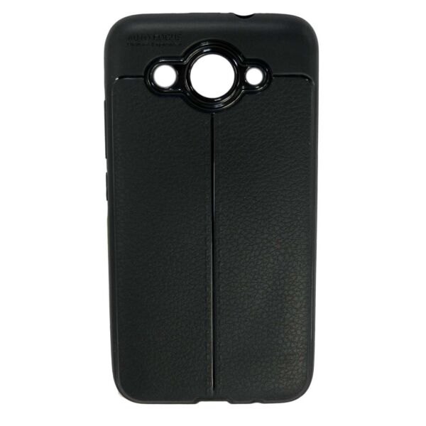 

Чехол накладка для Huawei Y3 2017 силиконовый, Фактура кожи, черный