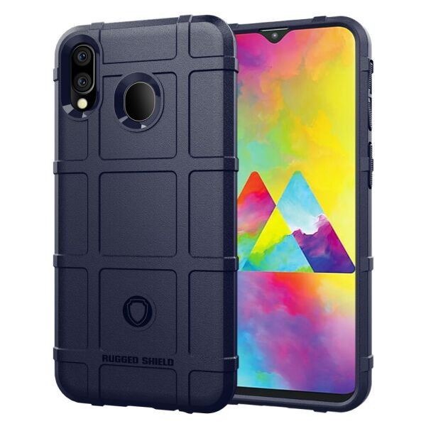 

Чехол накладка для Samsung Galaxy M20 M205FD силиконовый, Square Grid, темно-синий