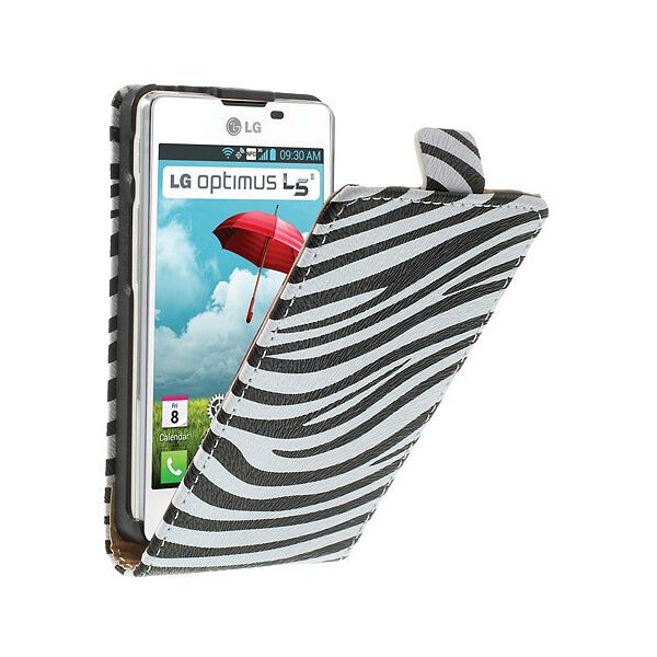 

Чехол книжка для LG Optimus L5 II E460 / E450 "Zebra Stripe"