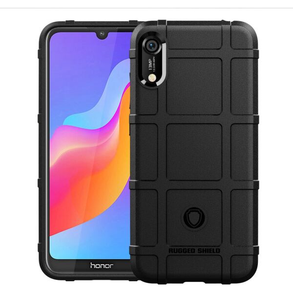 

Чехол накладка для Huawei Honor 8A противоударный силиконовый, Square Grid, черный