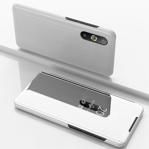 

Чехол книжка для Samsung Galaxy A50 A505FD боковой с зеркальной крышкой, серебристый