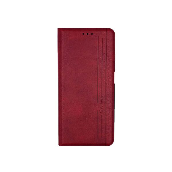 

Чехол книжка для Xiaomi Mi 10T боковой из натуральной кожи, Gelius, Vertical Lines, Красный