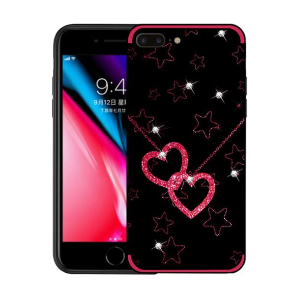 

Чехол накладка для iPhone 7 Plus силиконовый со стразами NXE, Сердца и звезды