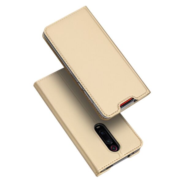 

Чехол книжка для Xiaomi Redmi K20 боковой с отсеком для визиток, DUX DUCIS, золотистый