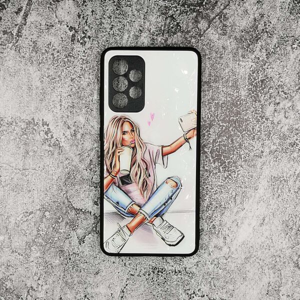 

Женский чехол для Samsung Galaxy A52 A525 пластиковый с силиконовыми бортиками, Селфи