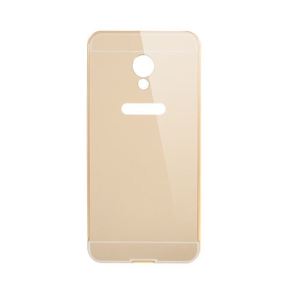 

Чехол бампер для Meizu M3S / M3 / M3 mini металлический со съемной зеркальной крышкой, золотистый