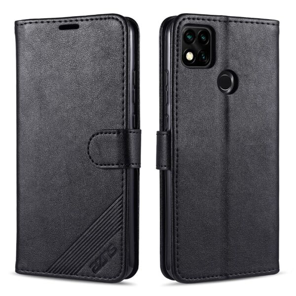 

Чехол книжка для Xiaomi Redmi 9C боковой с отсеком для визиток, AZNS, Черный