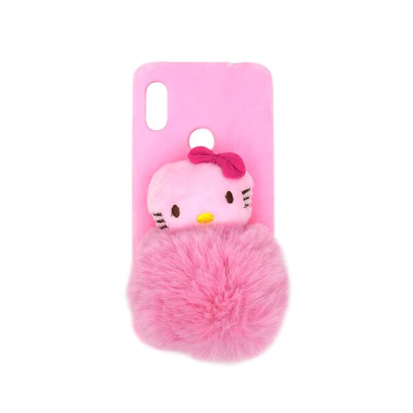

Чехол накладка для Xiaomi Mi A2 Lite / Xiaomi Redmi 6 Pro силиконовый с мехом, Hello Kitty, Розовый