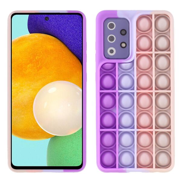 

Чехол антистресс Pop It для Samsung Galaxy A72 A725 силиконовый, Фиолетовый