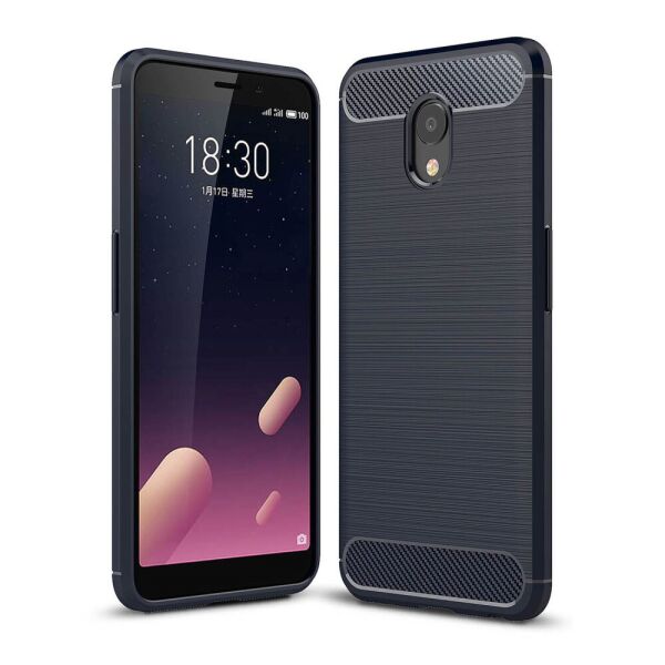 

Чехол накладка для Meizu M6S силиконовый, Carbon Fiber, темно-синий