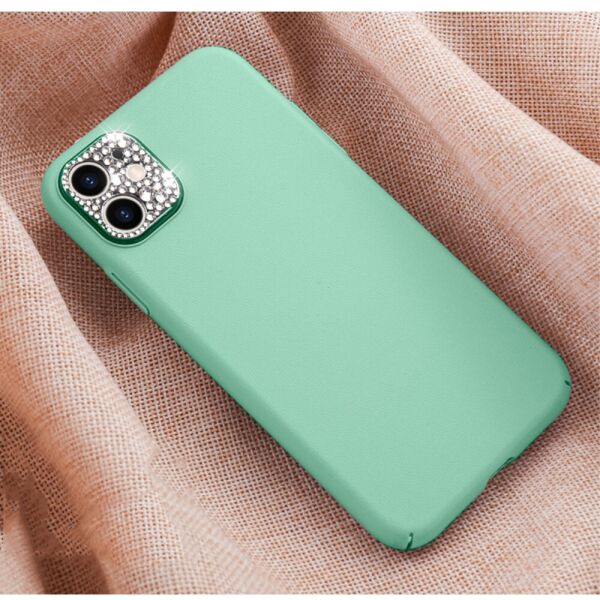 

Чехол для iPhone 11 PRO пластиковый ультратонкий с защитой камеры со стразами, Colored Leather, Бирюзовый