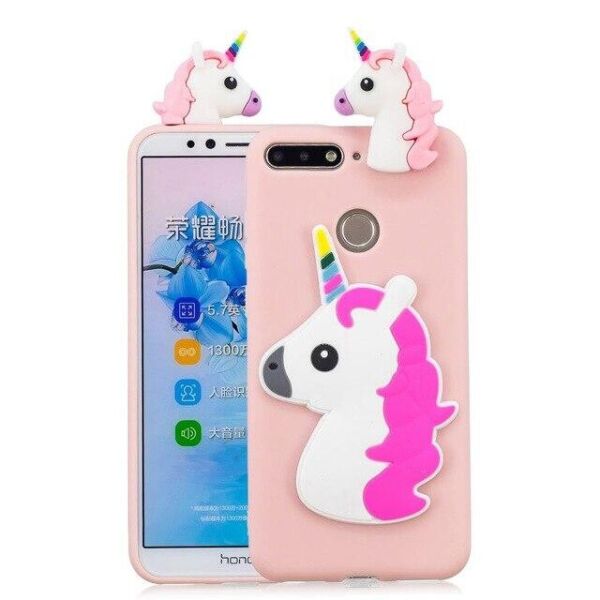 

Чехол накладка 3D для Huawei P Smart | Enjoy 7S силиконовый, Единорог