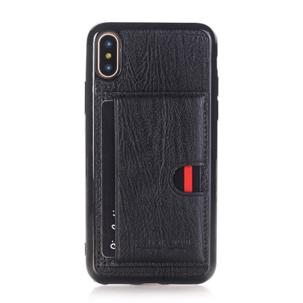 

Чехол для iPhone XS силиконовый с кожаной поверхностью, PIERRE CARDIN