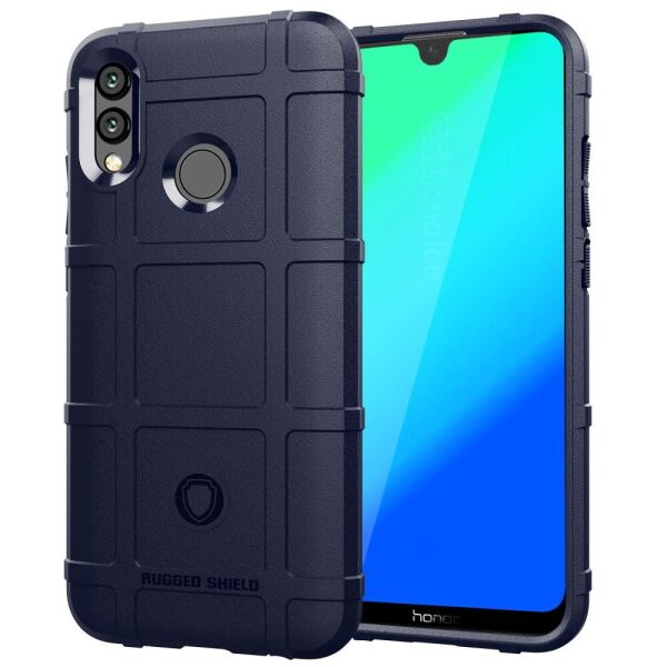 

Чехол накладка для Huawei Honor 10 Lite противоударный силиконовый, Square Grid, темно-синий