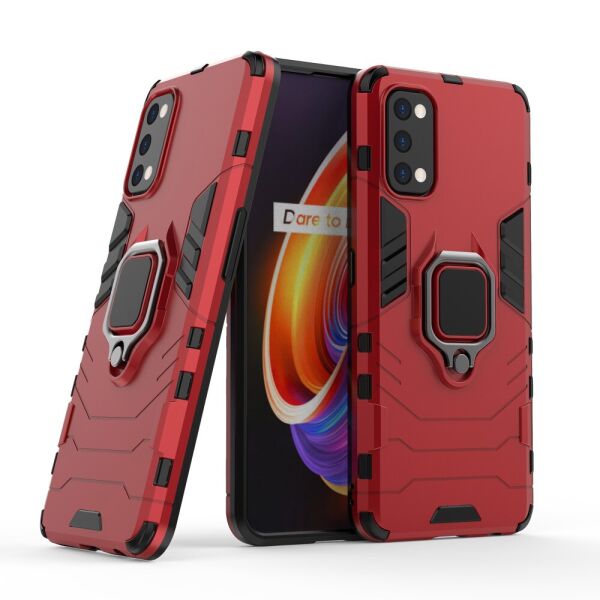 

Чехол накладка для Realme 7 Pro RMX2170 противоударный силикон и пластик, Robot Case, Красный