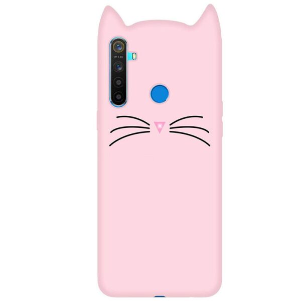 

Чехол накладка 3D для Realme 6 RMX2001 силиконовый, Cat, Розовый