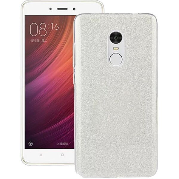 

Чехол накладка для Xiaomi Redmi Note 4 силиконовый 3-в-1, Fashion Case GLITTER, Серебристый