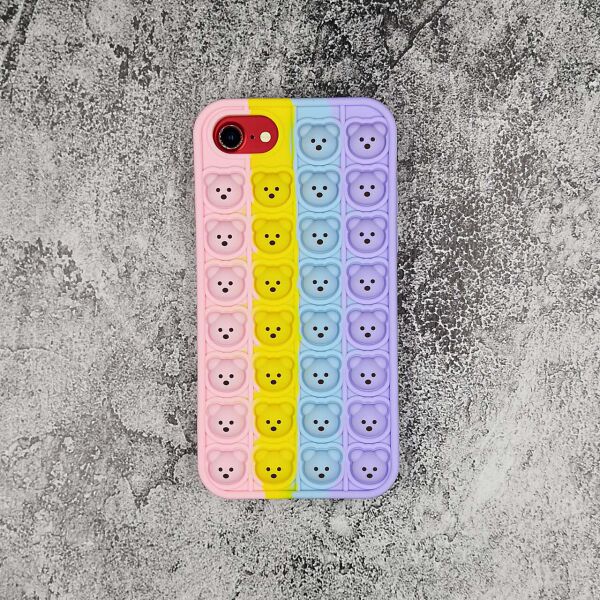 

Чехол антистресс Pop It для iPhone 6 силиконовый, Мишки