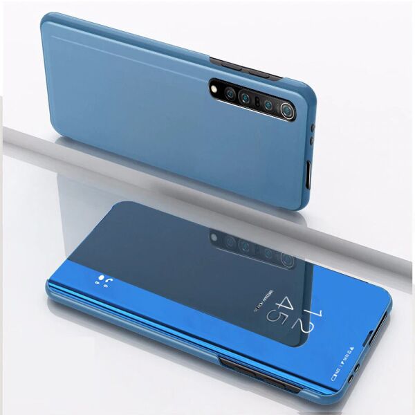 

Чехол книжка для Huawei Y7P боковой с зеркальной поверхностью, Голубой